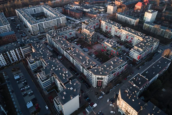 Moderno Complejo Residencial Ciudad Wroclaw Polonia Vista Aérea Del Distrito —  Fotos de Stock