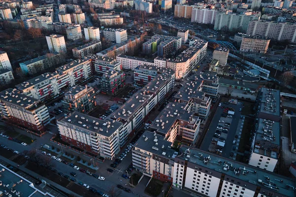 Moderno Complexo Residencial Cidade Wroclaw Polônia Vista Aérea Bairro Com — Fotografia de Stock