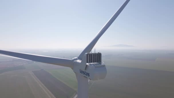 Vestas Vindkraftverk Fält Förnybar Energi Tillverkad Vindkraftsgenerator Utveckling Grön Vindkraft — Stockvideo