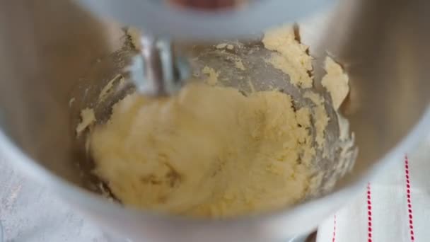 Preparazione Dell Impasto Mixer Elettrico Casa Miscelatore Professionale Impastare Pasta — Video Stock