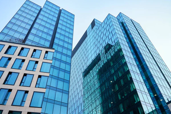 stock image Modern office building in Warsaw, Poland. Skyscrapers facade in city. Business center exterior