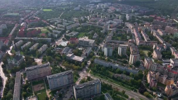 Vue Panoramique Aérienne Paysage Ville Avec Des Bâtiments Résidentiels Jour — Video