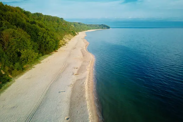 Luftaufnahme Der Meereslandschaft Mit Sandstrand Wladyslawowo Ostseeküste Polen Ferienort Der — Stockfoto