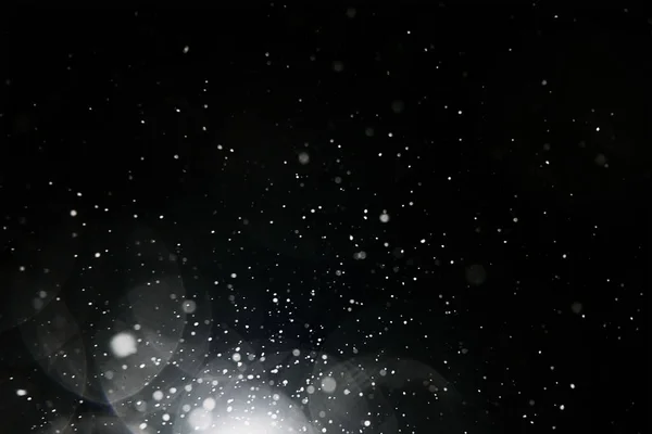 Nieve Blanca Aislada Sobre Fondo Oscuro Copos Nieve Cayendo Efecto — Foto de Stock