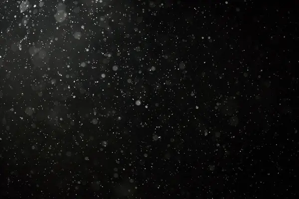Weißer Schnee Isoliert Auf Dunklem Hintergrund Schneeflocken Fallen Herunter Überlagerungseffekt Stockbild