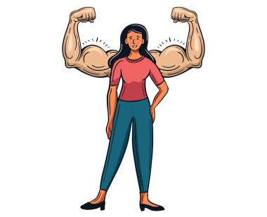Güçlü bir kadın, korkusuz bir kız güçlü bir kas gücü ve güçlü bir kadın eli var.