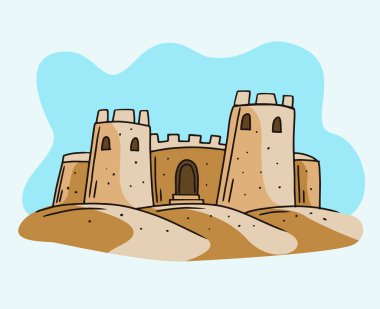 sand castle fort beach vector
