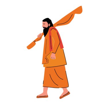Kutsal adam, Sadhu yalnız yürüyor.