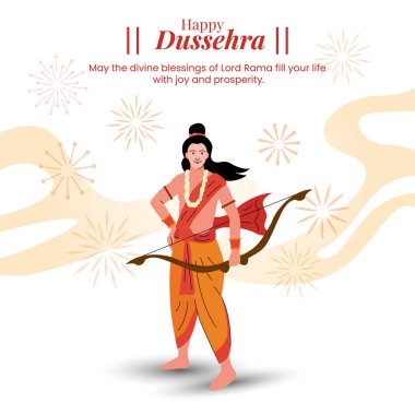 Mutlu dussehra, selamlar, Hindistan Hint festivali vektörü.