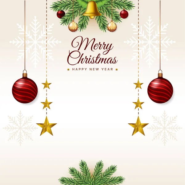Mutlu noel dekoratif karşılama festivali Noel çanı vektörüyle.