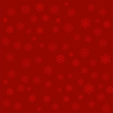 Kar taneleri vektörlü dekoratif kırmızı Noel arkaplanı