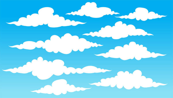 векторная иллюстрация облаков мультфильма