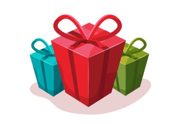 Hediye kutuları seti, renkli paket vektörlü doğum günü hediyeleri