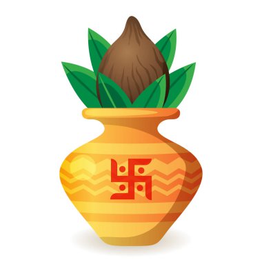 Hindu kültürü ve gelenek vektöründe hayırlı kalaş