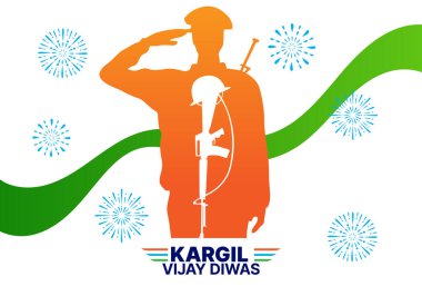 Kargil Vijay Diwas kutlama konsepti, afiş, poster, gönderi, selamlama vektör illüstrasyonu