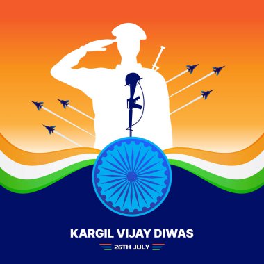 Kargil Vijay Diwas celebration concept, banner, poster, post, greeting vector illustration clipart