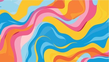 Beyaz arkaplan vektörü illüstrasyonunda renkli ve soyut dalgalı çizgiler