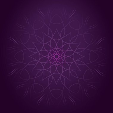 Yaprak Tasarım ve Süslü Zarif Mor Mandala Arkaplanı