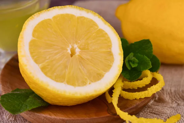 Half Fresh Lemon Lemon Zest Close Royalty Free Stock Photos