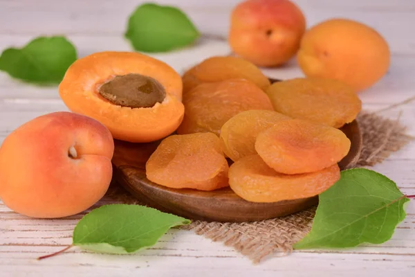 Dried Apricots Bowl Fresh Apricots Close Royalty Free Stock Photos