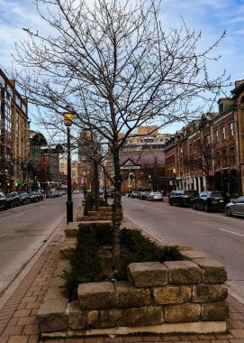 Streets of Toronto, Canada. View to St Lawrence market opposite from Flatiron Building side clipart