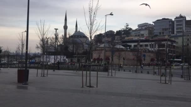 Marzo 2021 Istanbul Turchia Strade Tranquille Della Città Marciapiedi Quella — Video Stock