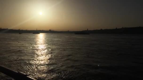 Прогулянка Вздовж Узбережжя Скардані Стамбул Видом Босфор Районі Вежі Діви — стокове відео