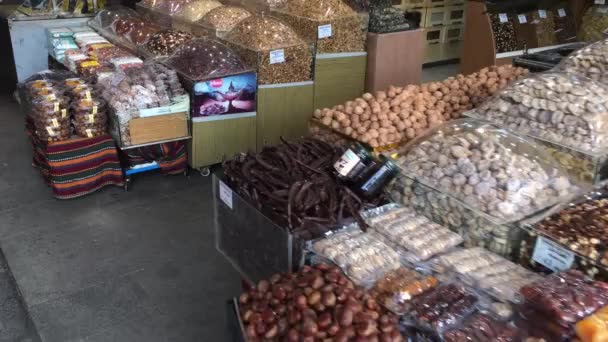 Berjalan Pasar Lokal Mana Ada Tempat Sampah Dan Wadah Rempah — Stok Video
