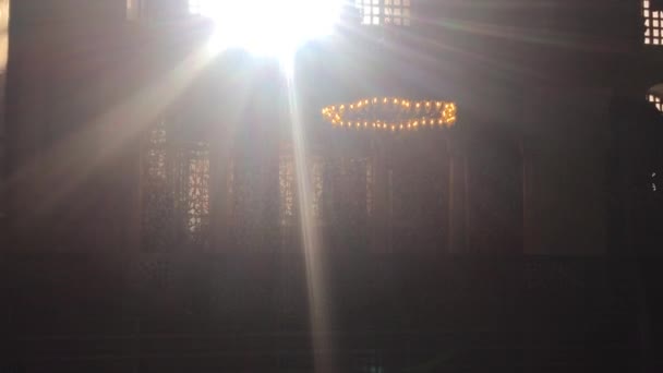 Interessante Sequenza Transizione Cui Fotocamera Cammina Attraverso Interno Hagia Sophia — Video Stock