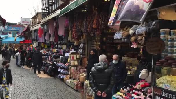 Ein Spaziergang Auf Einem Markt Uskudar Istanbul Viele Besucher Kommen — Stockvideo