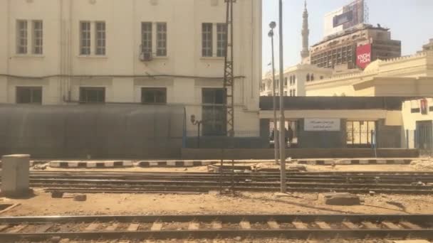 Juni 2021 Kairo Egypten Utsikten Från Ett Tåg Som Passerar — Stockvideo