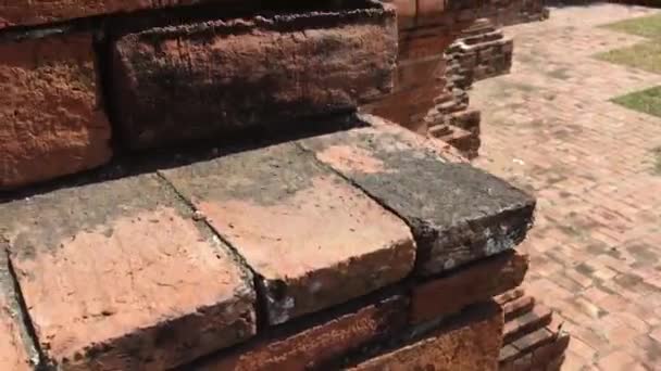 Grudnia 2019 Wat Mahathat Ayutthaya Tajlandia Wspinanie Się Piramidzie Wat — Wideo stockowe