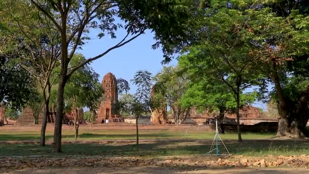December 2019 Wat Mahathat Ayutthaya Thaiföld Time Lapse Wat Mahathat — Stock videók