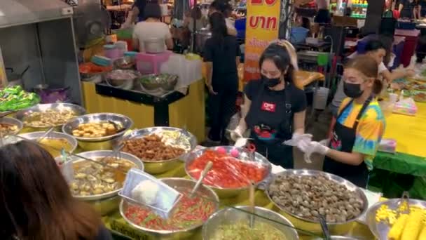 Marzo 2022 Thepprasit Night Market Pattaya Tailandia Vista Ángulo Alto — Vídeos de Stock