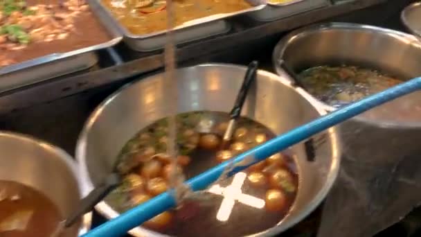 Mars 2022 Thepprasit Night Market Pattaya Thaïlande Curry Soupes Autres — Video