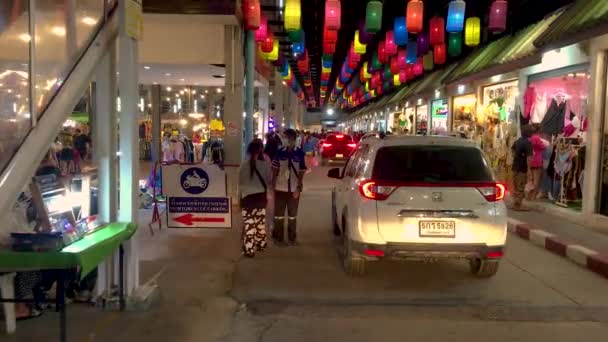 Marzo 2022 Thepprasit Night Market Pattaya Tailandia Entrar Mercado Una — Vídeo de stock
