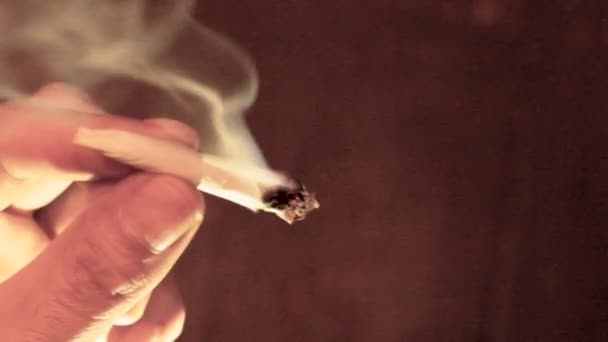 Marzo 2024 Dunnville Ontario Canadá Una Mano Sosteniendo Pasando Cigarrillo — Vídeo de stock