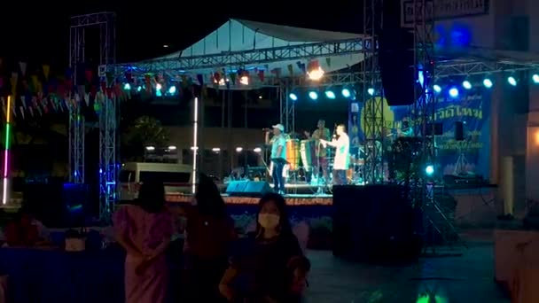 Listopadu 2021 Nonthaburi Thajsko Místní Kapela Vystupuje Festivalu — Stock video