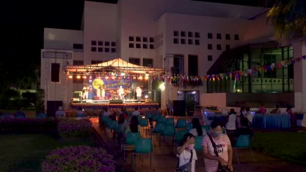November 2021 Nonthaburi Thailand Een Lokale Band Treedt Tijdens Het — Stockvideo