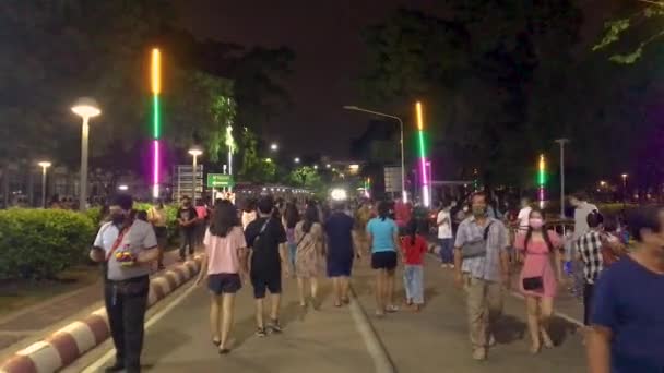 Листопада 2021 Нонтхабурі Таїланд Фестиваль Loi Krathong Щороку Проводиться Таїланді — стокове відео