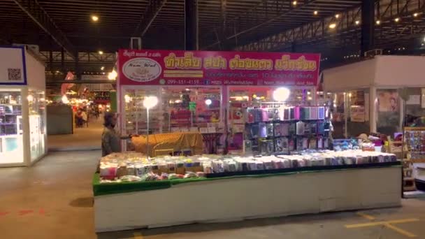 Φεβρουαρίου 2024 Nonthaburi Ταϊλάνδη Ατμόσφαιρα Μιας Ταϊλανδέζικης Νυχτερινής Αγοράς Στο — Αρχείο Βίντεο