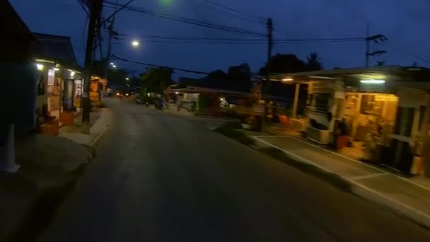 Januari 2024 Chalong Phuket Thailand Berkendara Malam Hari Melalui Daerah — Stok Video