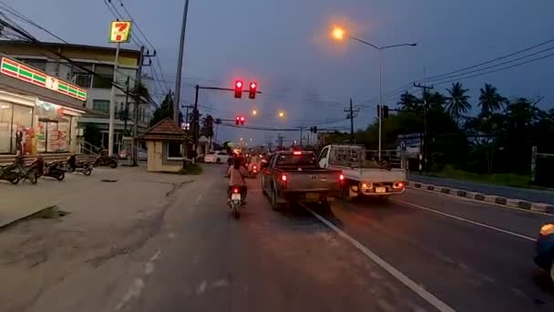 January 2024 Rawai Phuket Thailand Driving Dimly Lit Road Rawai — Stock Video