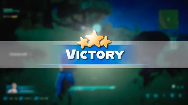 Opname Van Een Night Video Game Mock Met Victory Sign Stockfoto