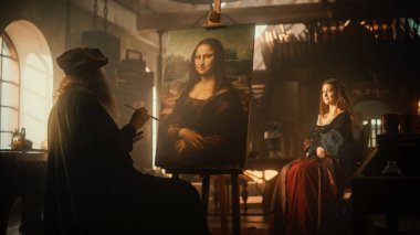 Tarihsel Anın Yeniden Yaratılışı: Ressam Leonardo da Vinci, Mona Lisa 'nın Resmine Hayat Veren Güzel Model