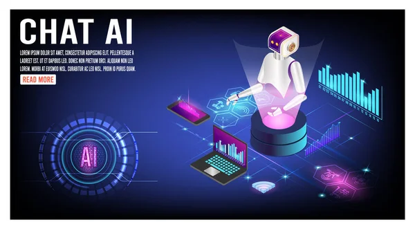 Artificial Intelligence Concept Chatgpt Artificial Intelligence Chatbot Machine Learning Digital — Image vectorielle