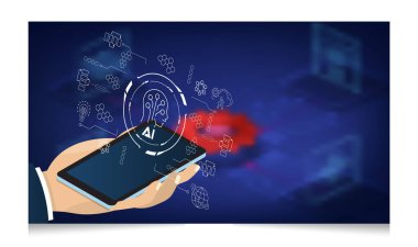 Artificial Intelligence(AI) concept with ChatGPT, artificial intelligence chatbot, Machine learning, digital Brain future technology.  Vector Illustration eps10