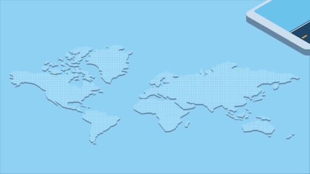 Розумна Глобальна Система Відстеження Доставки Логістики Анімацію Смартфона — стокове відео