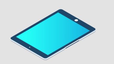 İnternet sitesi, mobil uygulama, web afişi, bilgi grafikleri veya indirim kuponları için Tablet konseptiyle online alışveriş. 2B izometrik Canlandırma