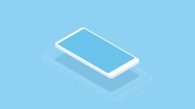 Smartphone uygulaması pazar eğilimi analizi, iş grafiği, analitik veriler ve veri görselleştirmesi. 3B izometrik Canlandırma